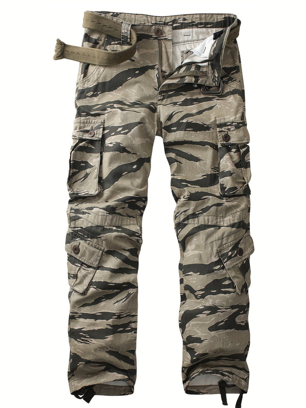 AKARMY Men's Casual Cargo Pants Military Army Camo Pants Combat Work Pants with 8 Pockets(No Belt)