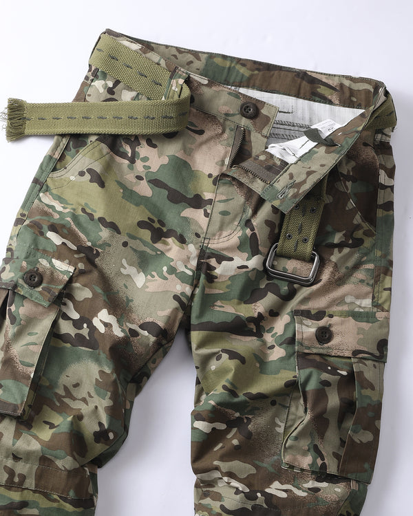 AKHIKING Men's Casual Cargo Pants Military Army Camo Pants Combat Work Pants with 8 Pockets(No Belt)