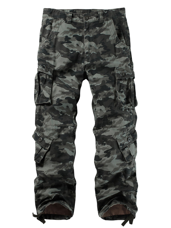 AKARMY Men's Casual Cargo Pants Military Army Camo Pants Combat Work Pants with 8 Pockets(No Belt)