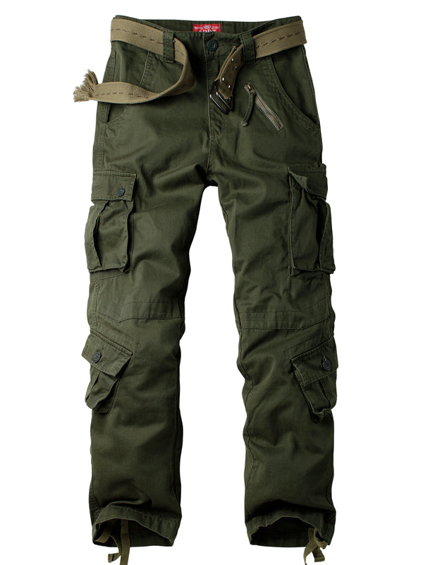 AKARMY Men's Casual Cargo Pants Military Army Camo Pants Combat Work Pants with 8 Pockets(No Belt)