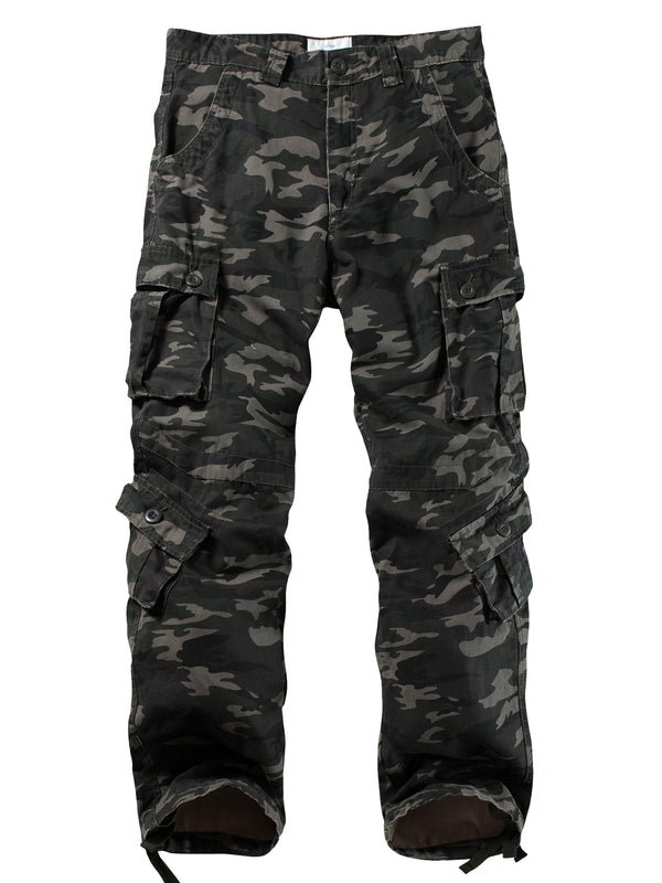 AKARMY Men's Casual Cargo Pants Military Army Camo Pants Combat Work Pants with 8 Pockets(No Belt)