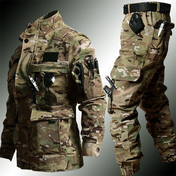 AKARMY Camouflage Clothing Military Training Suits Wear-resistant Outdoor Jacket Pants