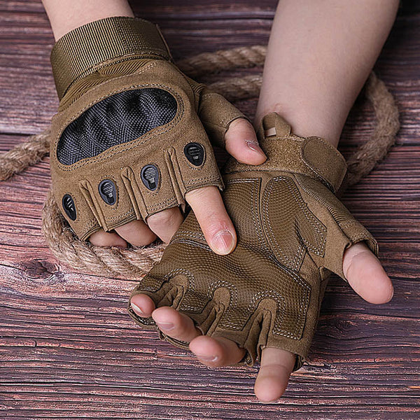 AKARMY Military carbon fiber Half Finger Men Gloves