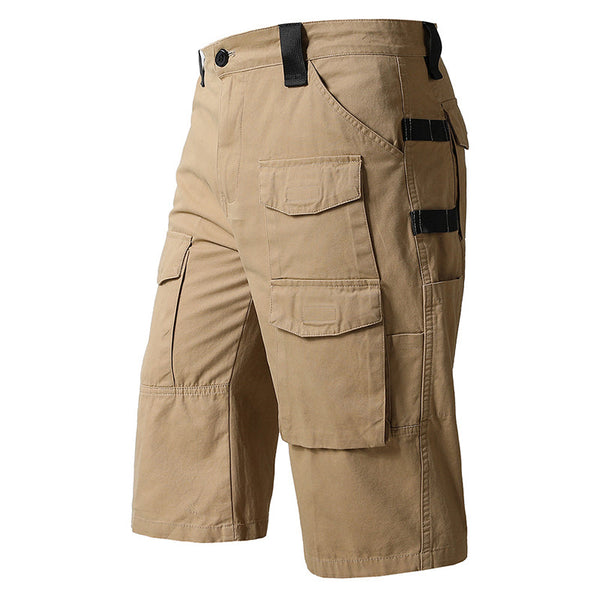 AKARMY Solid Color Multi-pocket Cotton Size S-5XL Men's Shorts