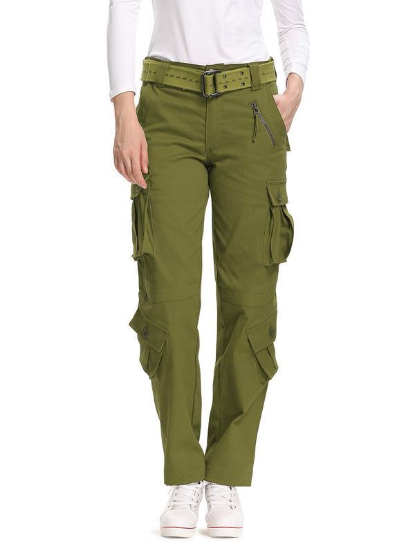 AKARMY Womens Cargo Pants with Pockets Outdoor Casual Ripstop Camo Military Combat Construction Work Pants(No Belt)