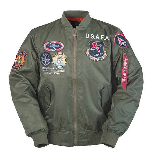 AKARMY Air Force Badge Embroidery Men's Bomber Jacket