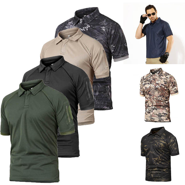 AKARMY Camo Quick-drying Lapel Men's T-shirt