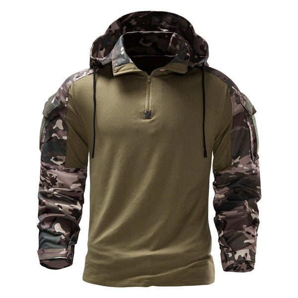 AKARMY Outdoor Camo Cool Hooded Long Sleeve Men's T-shirt