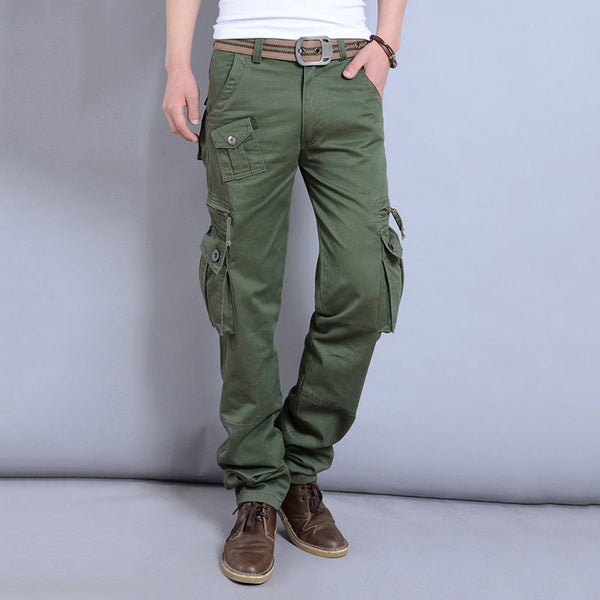 AKARMY Casual Outdoor Pocket Solid Color Men Pants