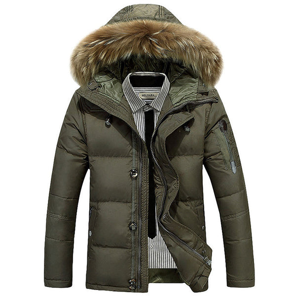 AKARMY Outdoor Leisure Thick Fur Collar Men's Down Jacket