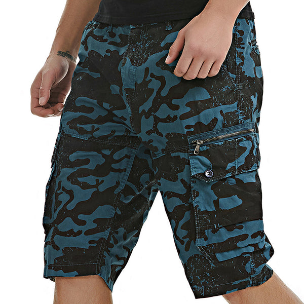 AKARMY Men's Camo Loose Multi-pocket Shorts
