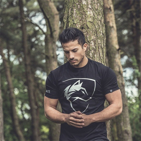 AKARMY Sport Round Neck Elastic Sweat Absorption Men's T-shirt