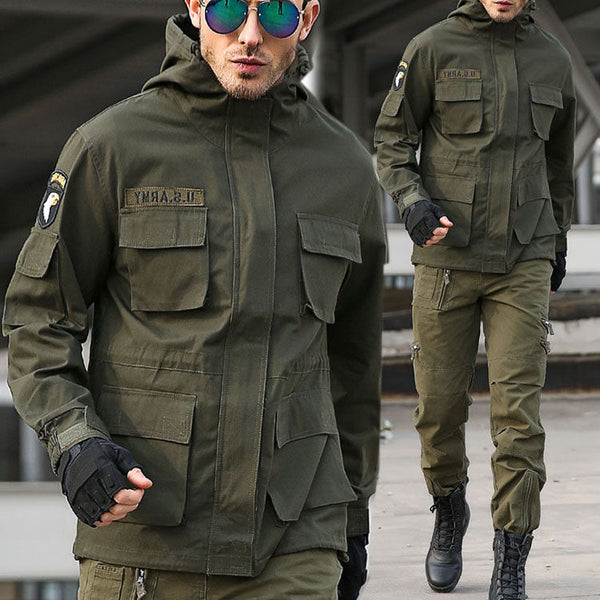 AKARMY Casual Style Fleece Hooded Men Outdoor Jacket