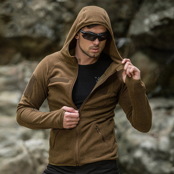 AKARMY Solid Color Outdoor Adventurer Warm Fleece Men Jacket