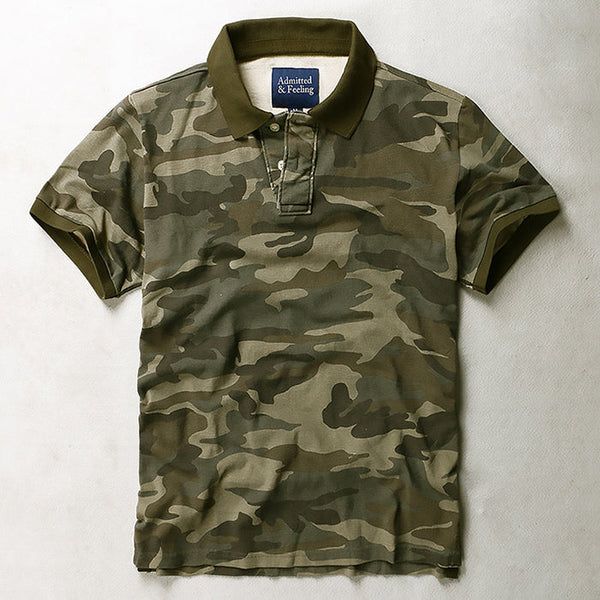 AKARMY Loose Camo Breathable Sweatshirt Lapel Men T-Shirt