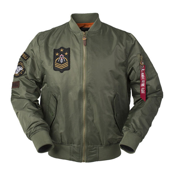 AKARMY Fashion Airborne Division Badge Loose Men Jacket