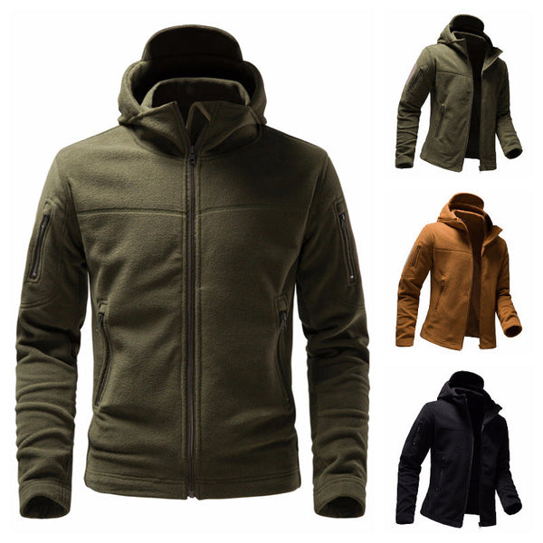 AKARMY Outdoor Military Multi-Pocket Polar Fleece Men's Jacket