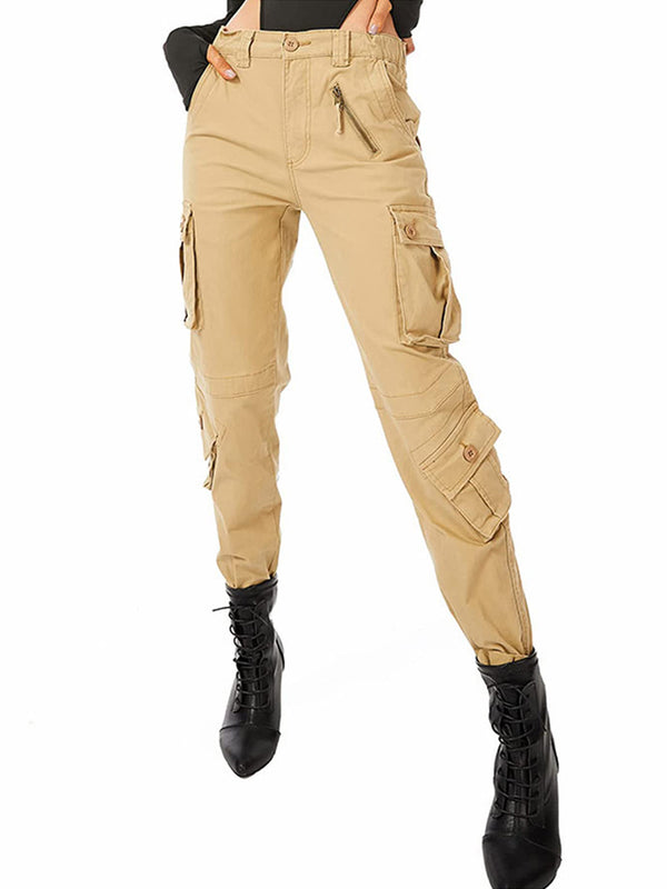 AKARMY Womens Cargo Pants with Pockets Outdoor Casual Ripstop Camo Military Combat Construction Work Pants(No Belt)