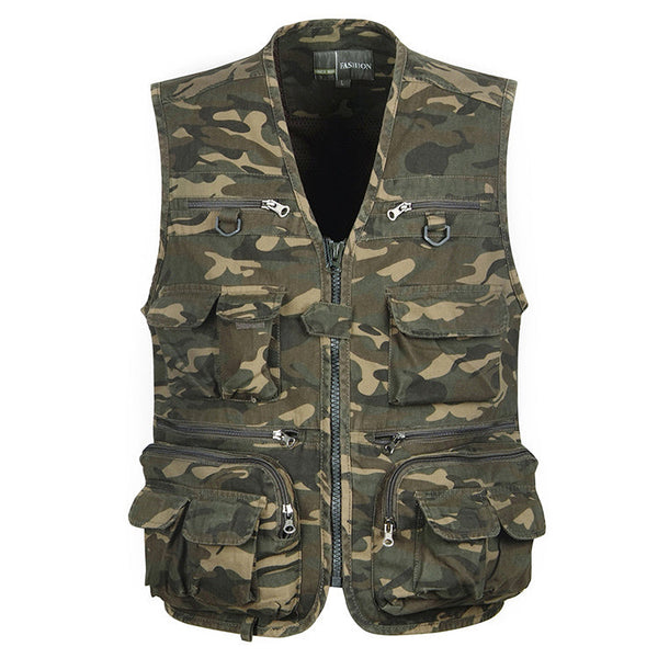 AKARMY Outdoor Adventure Camo Fishing Multi-function Men's Vest