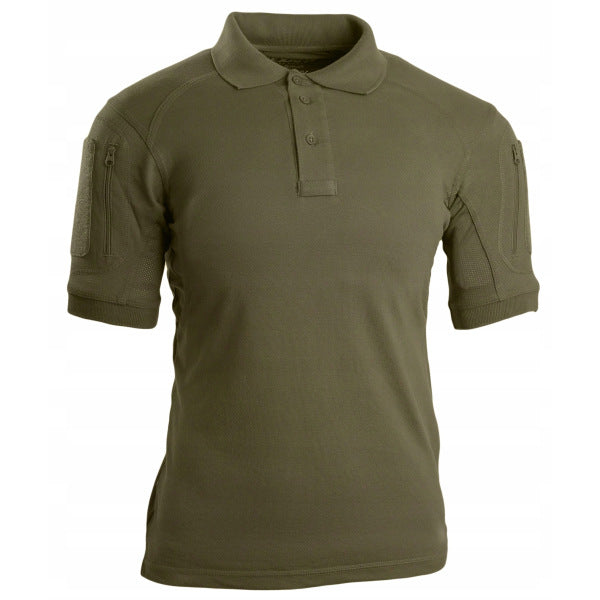 AKARMY Outdoor Breathable Men's Army Green Zipper Polo Shirts