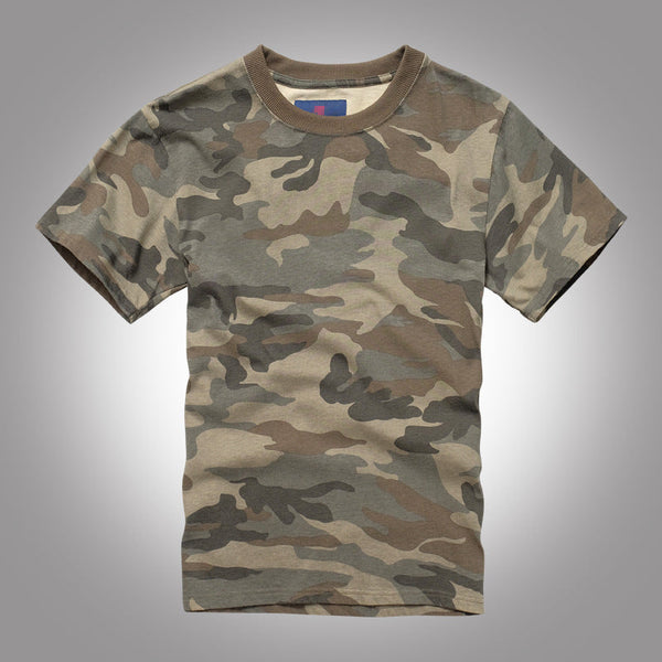 AKARMY 250g Retro Camouflage Round Neck Men's Military Short Sleeve