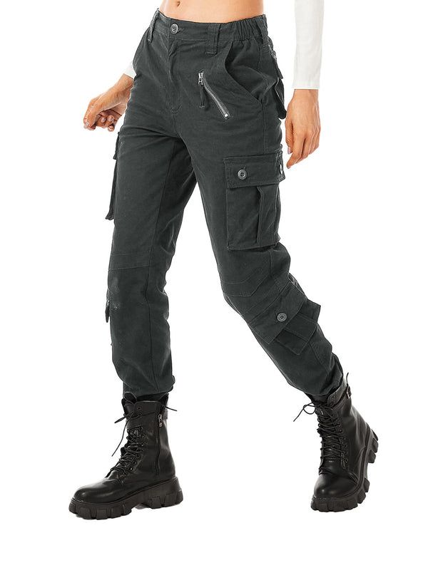 AKARMY Womens Cargo Pants with Pockets Outdoor Casual Ripstop Camo Military Combat Construction Work Pants(No Belt)