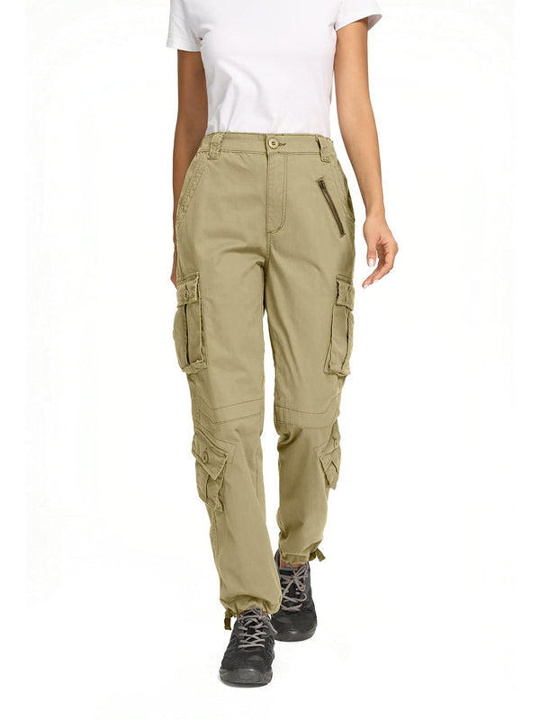 AKARMY Womens Cargo Pants with Pockets Outdoor Casual Ripstop Camo Military Combat Construction Work Pants(No Belt)