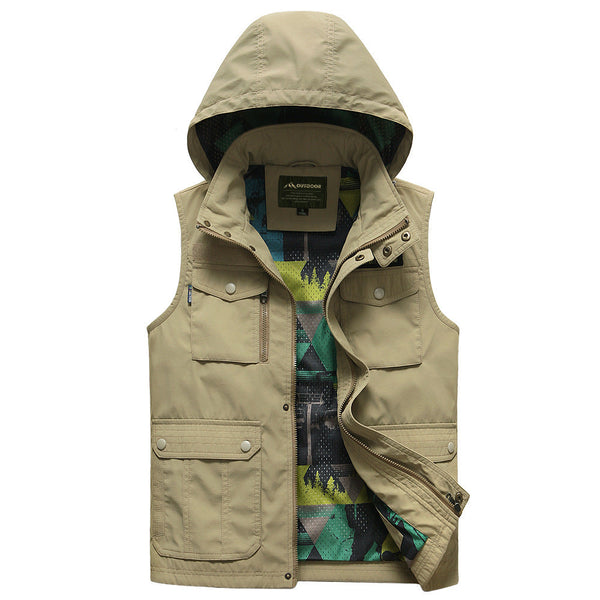 AKARMY Four Seasons  Men's Hats and Pockets Outdoor Vests