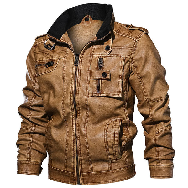 AKARMY Latest PU locomotive Men Jacket