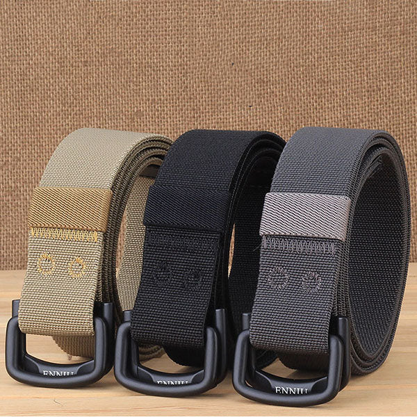 AKARMY Casual Nylon Double Buckle Elastic Adjustable Belt