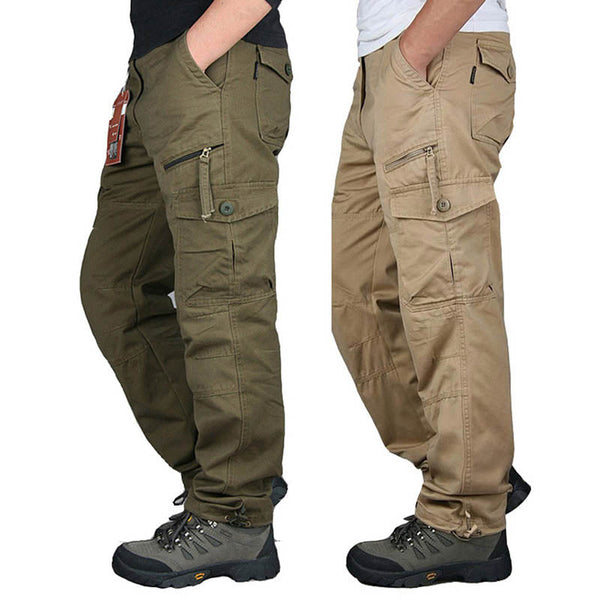 AKARMY Casual Cotton Overalls Multi Pockets Men Pants