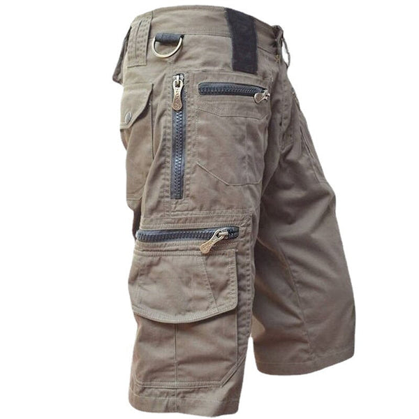 AKARMY Multi-pocket Cotton Overalls Men's Cargo Shorts
