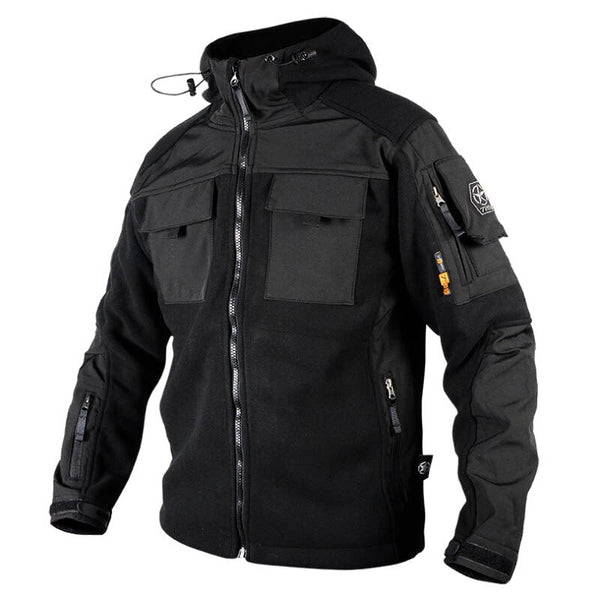 AKARMY Stand-up Collar Warm Fleece Soft Shell Stitching Men's Jacket