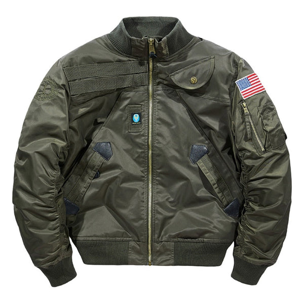 AKARMY Outdoor Cool Army Stand Collar Flight Men's Bomber Jacket