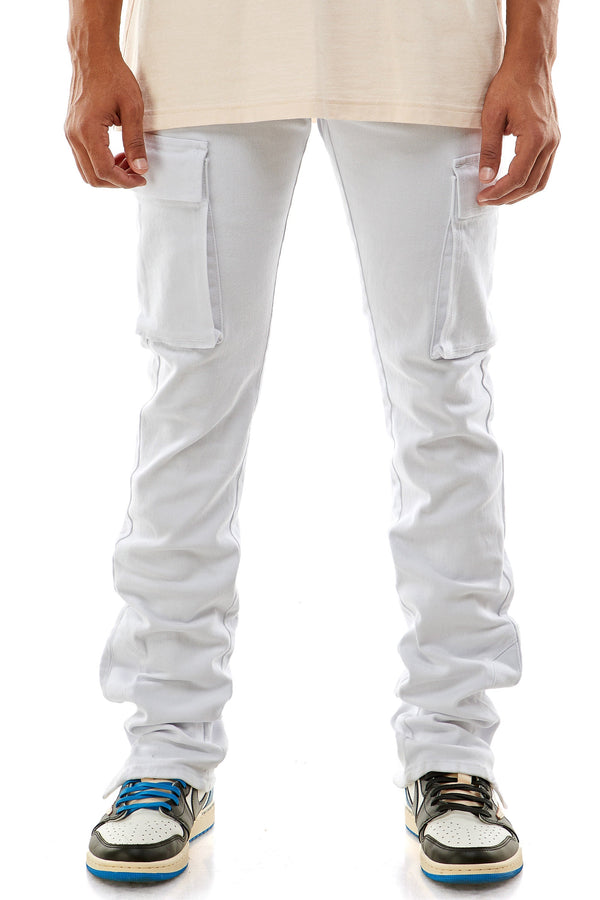 AKARMY Flare Men's Stacked Pants in White