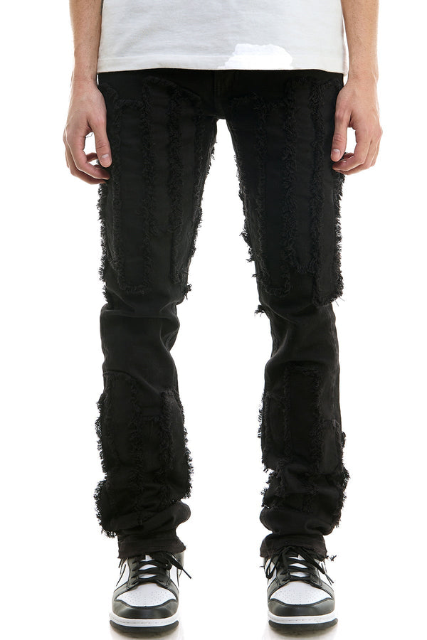 AKARMY Skinny Men's Stacked Pants in Black