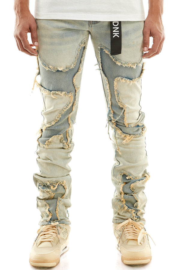 AKARMY Stacked Men's Jeans With Slits At the Bottom for A Flared Look