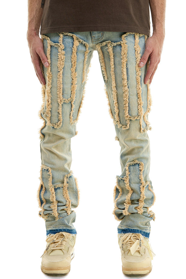 AKARMY Stretch Denim Skinny Stacked Jeans