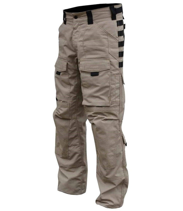 AKARMY Combat Cargo Men's Tactical Pocket Pants in Khaki Camo