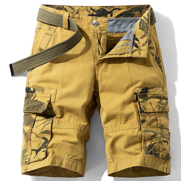 AKARMY Overalls Casual Boys Camouflage Pocket Stitching Men's Shorts
