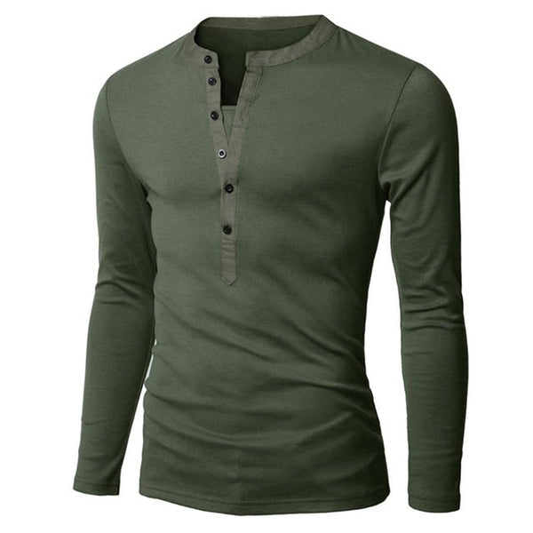 AKARMY Fashion Urban Slim Layerd-Look Long Sleeve Men's T-shirt