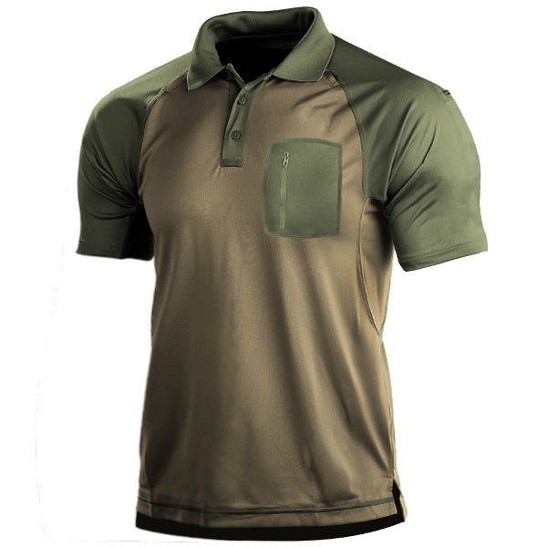 AKARMY Men's Outdoor Retro Contrast Polo Sports T-Shirt