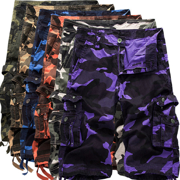 AKARMY Casual Loose Multicolor Camouflage Men's Beach Shorts
