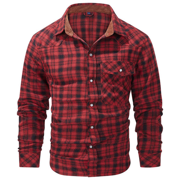 AKARMY Big Size Classic Plaid Shirts for Men