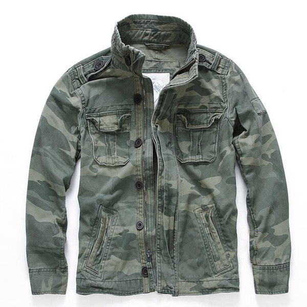 AKARMY Casual Camouflage Military Pocket Cotton Men Jacket