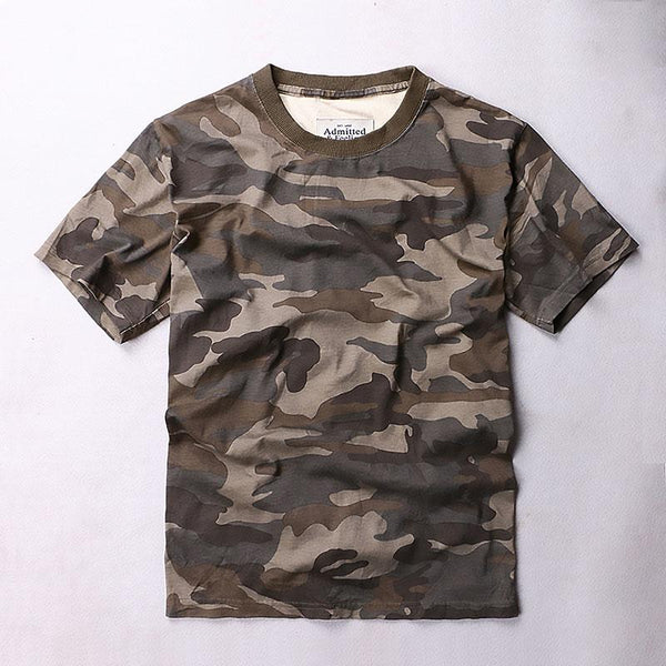 AKARMY Outdoor Casual Camouflage Round Neck Men Short Sleeve T-shirt