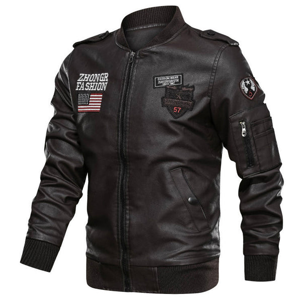 AKARMY Casual Embroidery Baseball Men's Flight Jacket