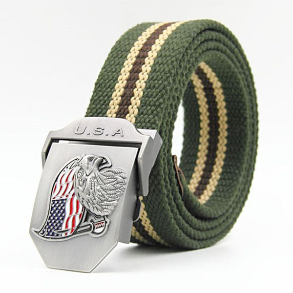 AKARMY Casual USA Eagle Men's Canvas Belt
