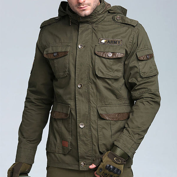 AKARMY Airborne Series Multi-pocket Hooded Thicken Men's Jacket