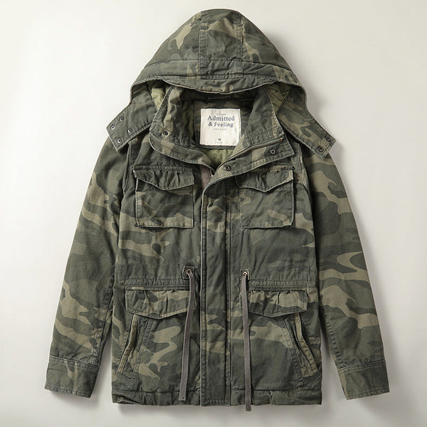 AKARMY Military Thick Camo Pure Cotton Warm Parkas Men Jacket